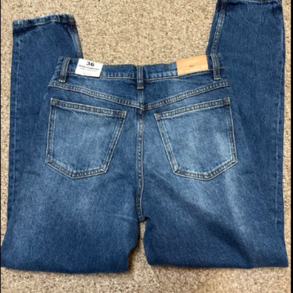 MANGO MNG HIGH WAIST RISE MOM COMFORT JEANS MED DISTRESS NWT 36/4 US - Picture 10 of 10